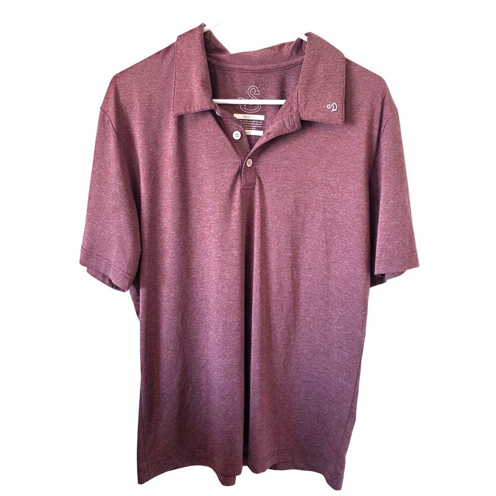 Swannies Mens Golf Polo Short Sleeve Size Medium Maroon Burgundy